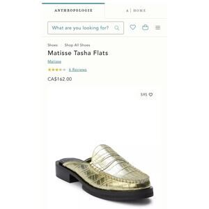 Matisse Tasha Flats In Gold Size 7